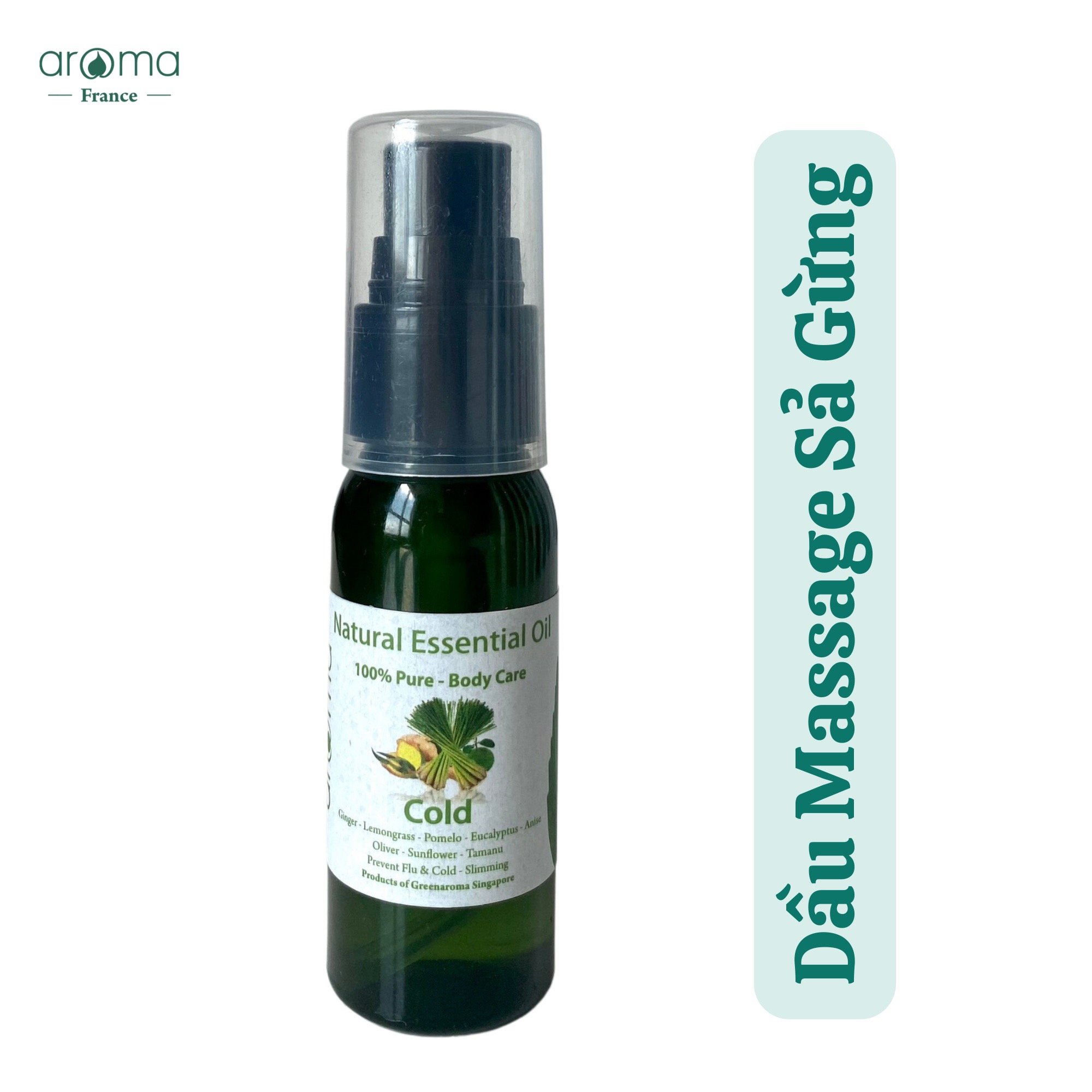 Dầu massage thư giãn, dầu xoa bóp, dầu massage dễ ngủ, dầu massage sả gừng - Cold body oil