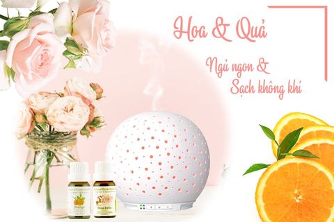 Máy Khuếch Tán Tạo ẩm không khí Aroma Sứ Cầu hình ngôi sao dung tích 250 mlMáy xông tinh dầu có điều khiển