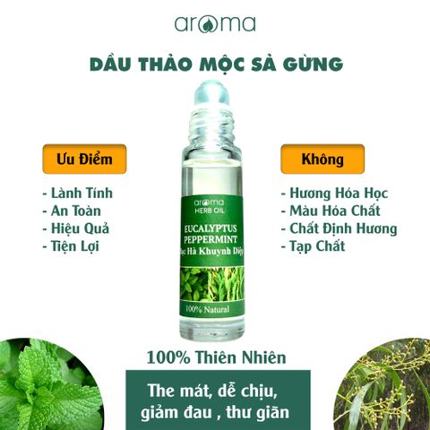 DẦU THẢO MỘC AROMA BẠC HÀ – DẦU NÓNG – DẦU GIÓ THƠM  - DẦU XOA BÓP