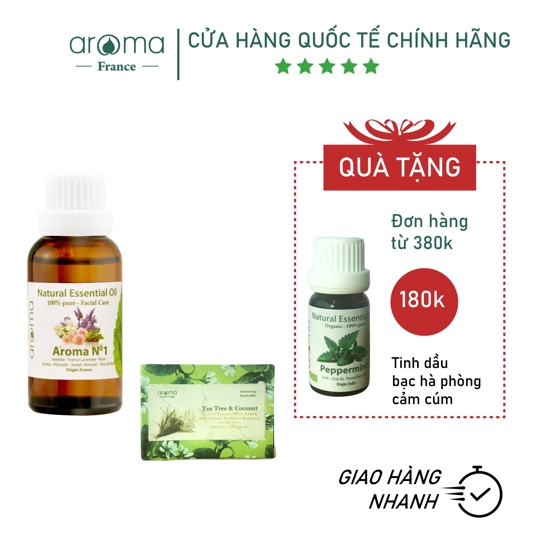 Bộ chăm sóc trị mụn, cân bằng da dầu, phục hồi da sau bị mụn - Trị mụn dầu tràm trà - Trị mụn dầu tea tree - Xà phòng thảo dược Tràm trà - Xà bông handmade