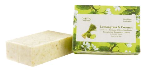 Xà phòng handmade Sả chanh - Lemongrass Handcrafted Soap 100Gr -  Xà phòng thiên nhiên Aroma - Xà phòng thủ công sả chanh