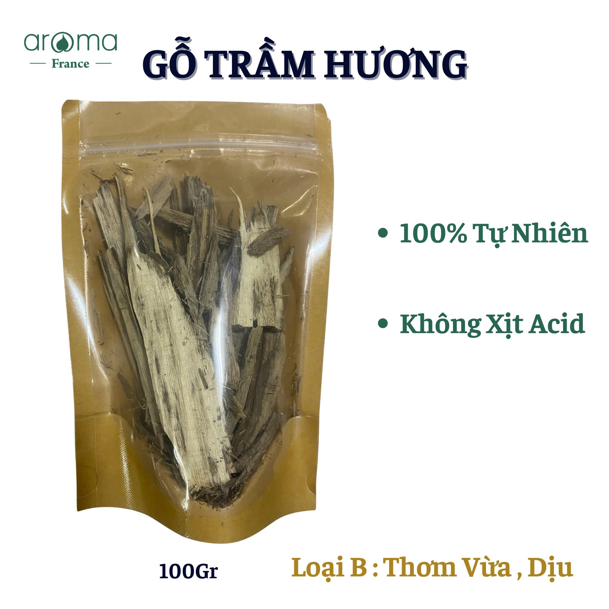 Gỗ trầm hương tự nhiên xông nhà, xông khai trương, xông lễ linh thiêng, xông xe,  thiền, uống trà - loại B
