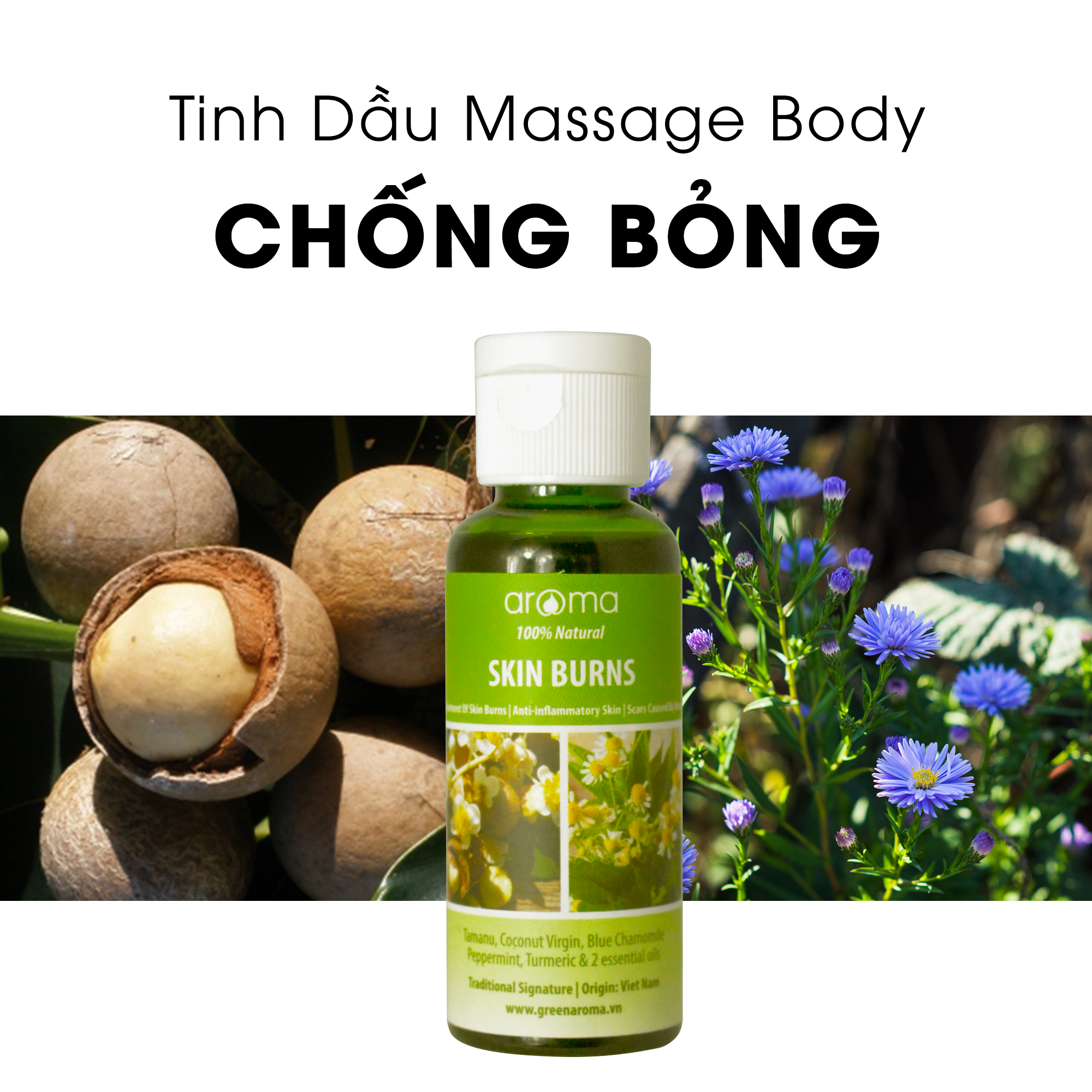 Tinh dầu massage body chống bỏng - Skin Burns Body Oil