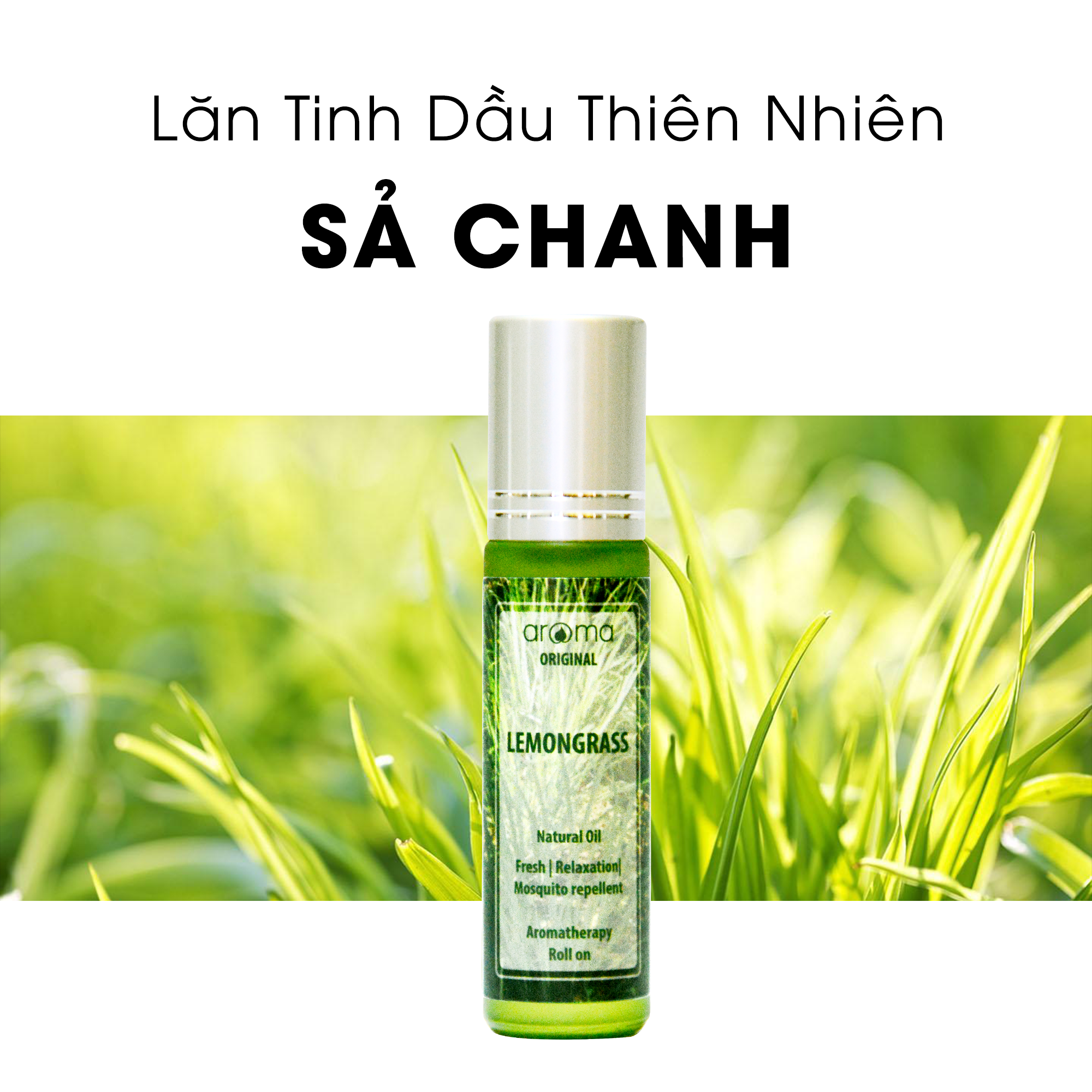 Dầu lăn tinh dầu thiên nhiên Sả chanh Tây Ấn - Lemongrass Roll On - Tinh dầu sả chanh - Dầu thảo mộc - Dầu gió