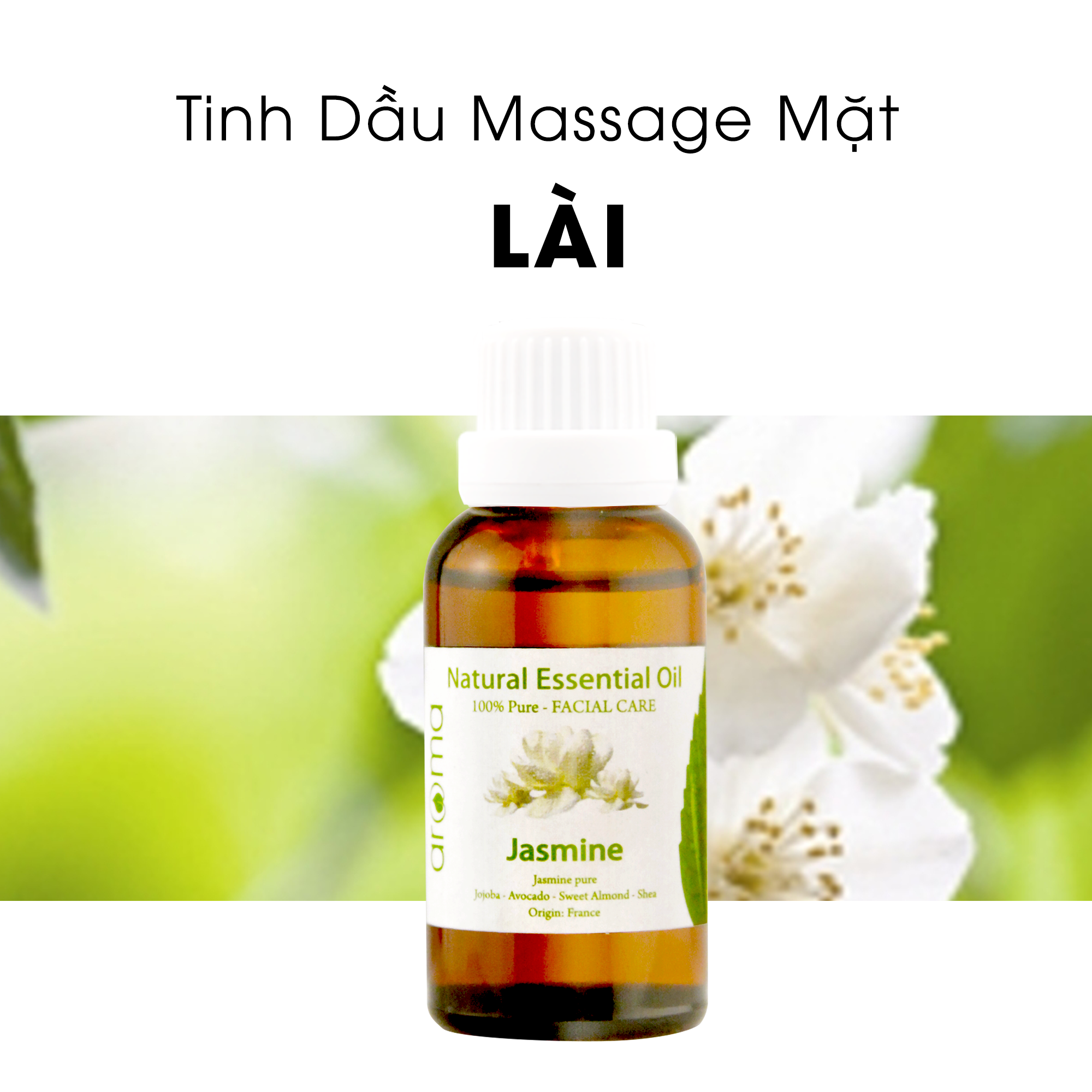 Tinh dầu massage mặt hoa Lài - Jasmine Facial Oil - Dầu dưỡng da mặt - Dầu chống nhăn - Dầu sáng da