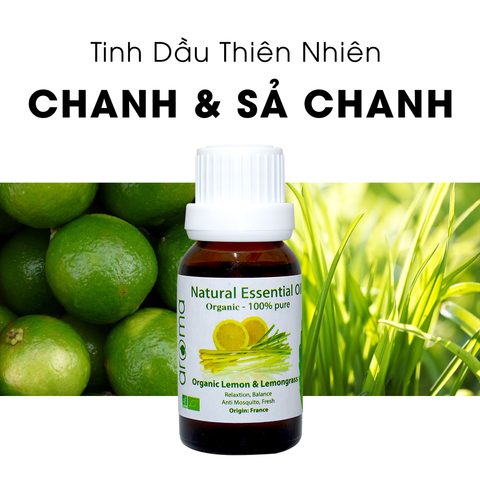 Tinh Dầu Thiên Nhiên Chanh và Sả Chanh - Lemon & Lemongrass Essential Oil - tinh dầu xông nhà, tinh dầu thơm nhà