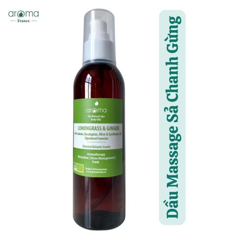 Dầu massage body thư giãn, dầu massage trị liệu, dầu xoa bóp giảm nhức mỏi Sả chanh & Gừng - Lemongrass & Ginger Body Oil 100ml - 500ml