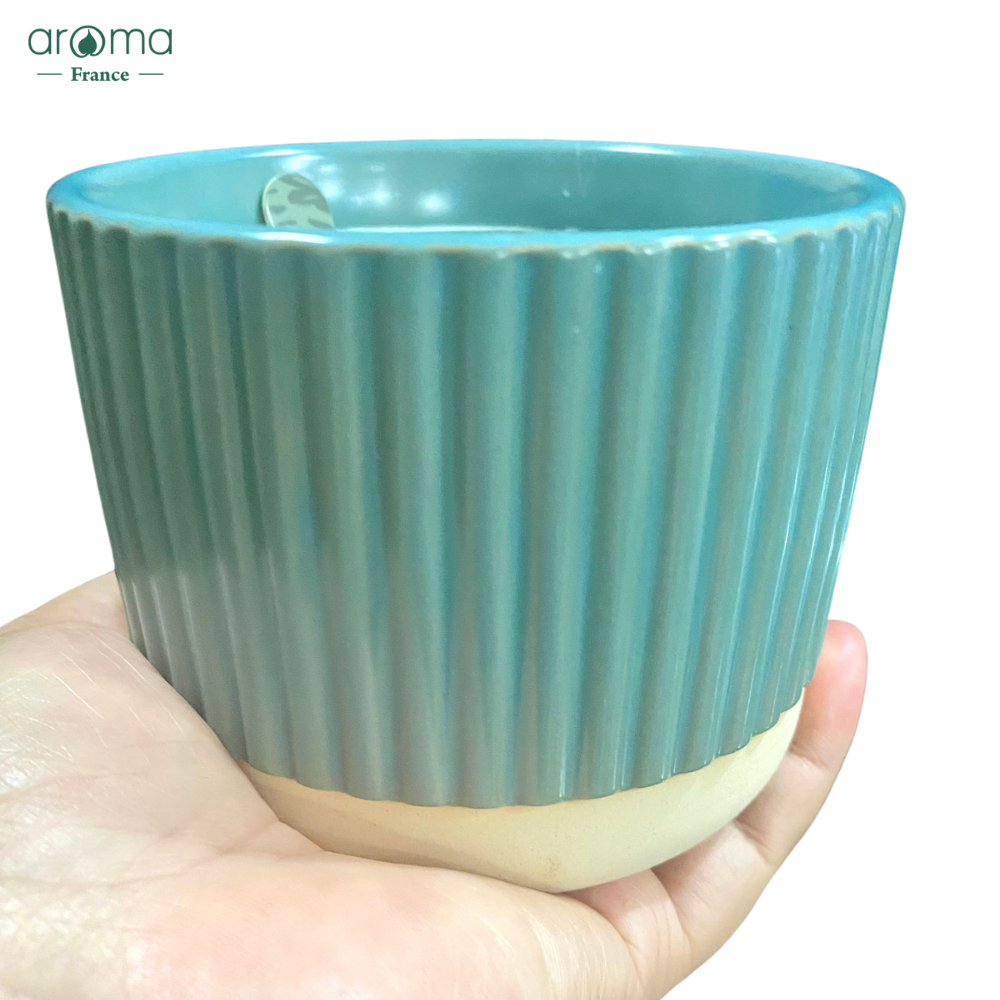 Nến thơm Aroma Mercury Row Ridged Scented Candle  - Chậu Nến thơm hương Địa Trung Hải Hương gỗ mụn, hồng phong lữ, xạ hương lài- Nến thơm trang trí cao cấp