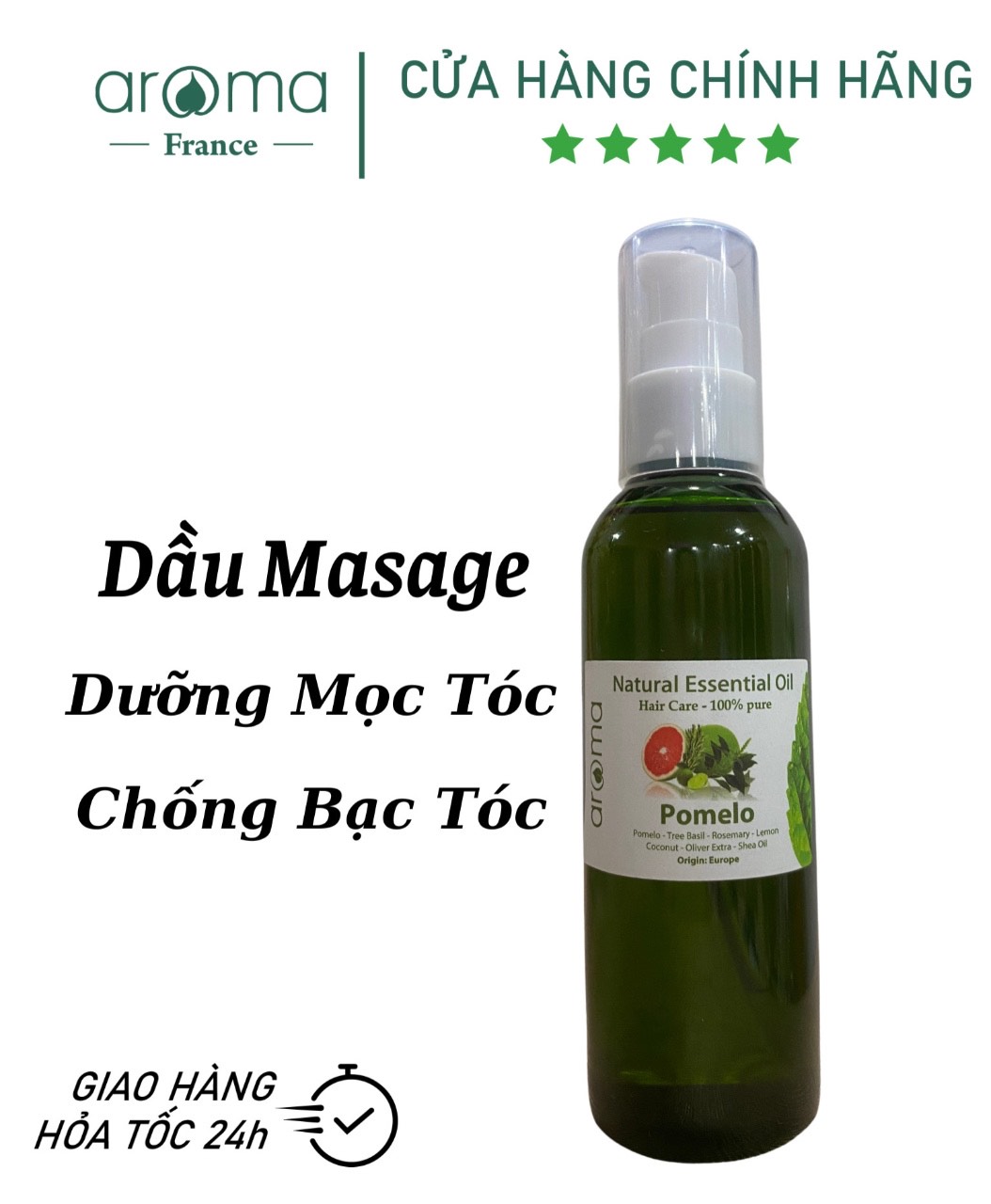 Dầu Bưởi Aroma chống rụng tóc, kích thích mọc tóc, chống bạc tóc  Pomelo Hair Oil