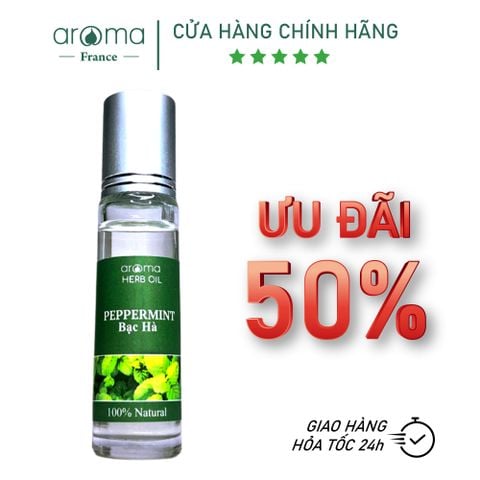 Dầu Nóng Thảo Mộc Bạc Hà Aroma – Tự Nhiên, Chống Ho, Nghẹt Mũi, Giảm Đau Đầu