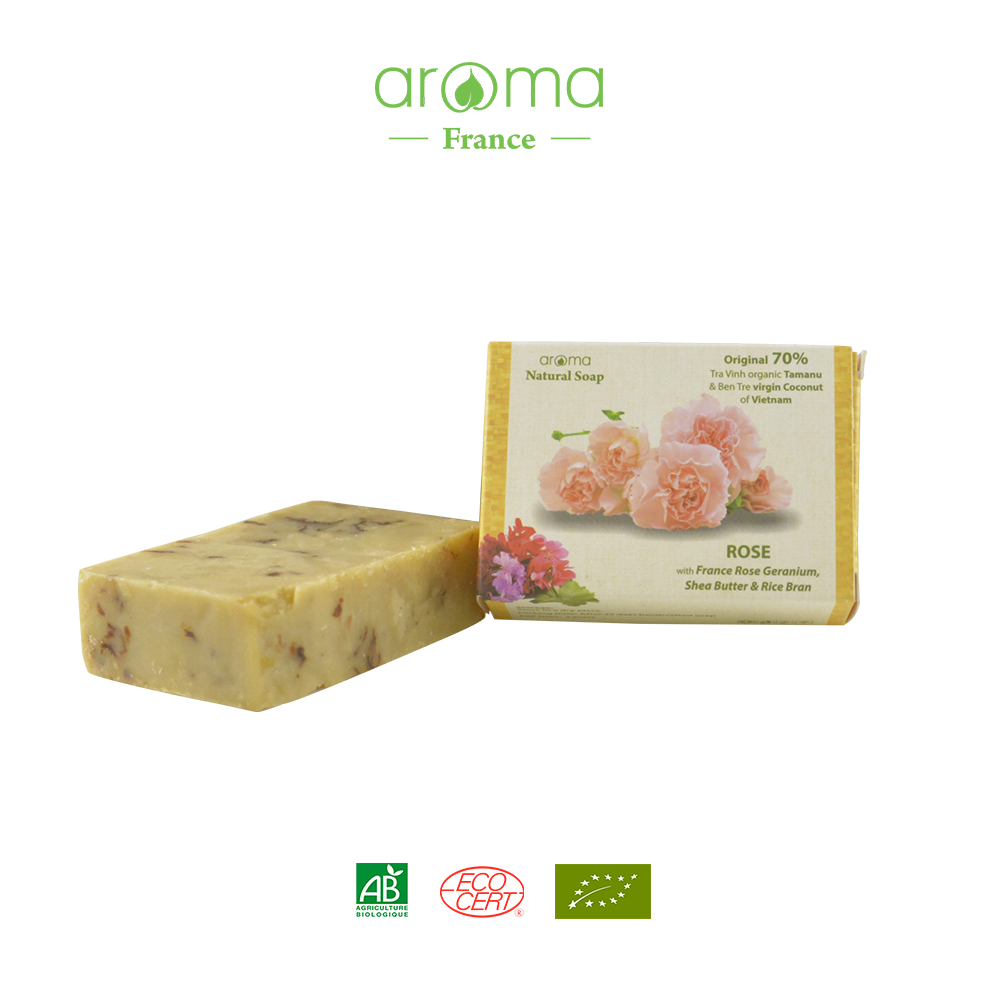 Xà phòng handmade Hồng phong lữ - Rose Geranium Handcrafted Soap -  - Xà phòng thiên nhiên Aroma - Xà phòng thủ công hồng phong lữ