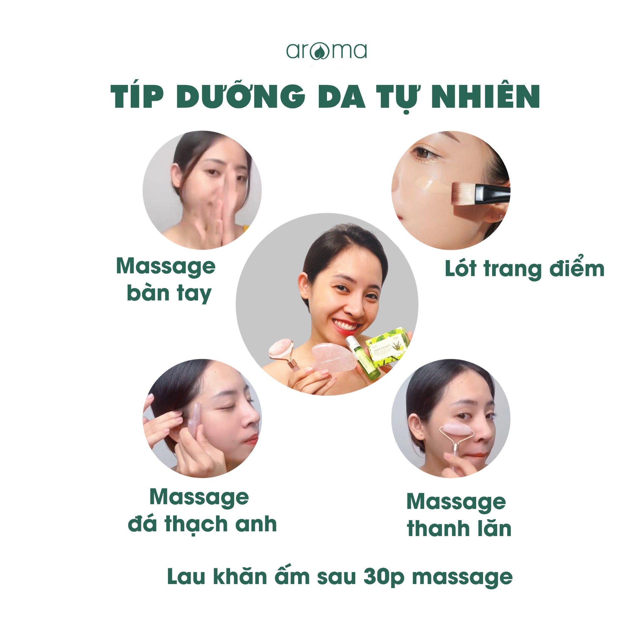 Tinh dầu massage mặt Trắng sáng - Aroma No.1 Facial Oil - Dầu dưỡng da mặt - Dầu chống nhăn - Dầu sáng da