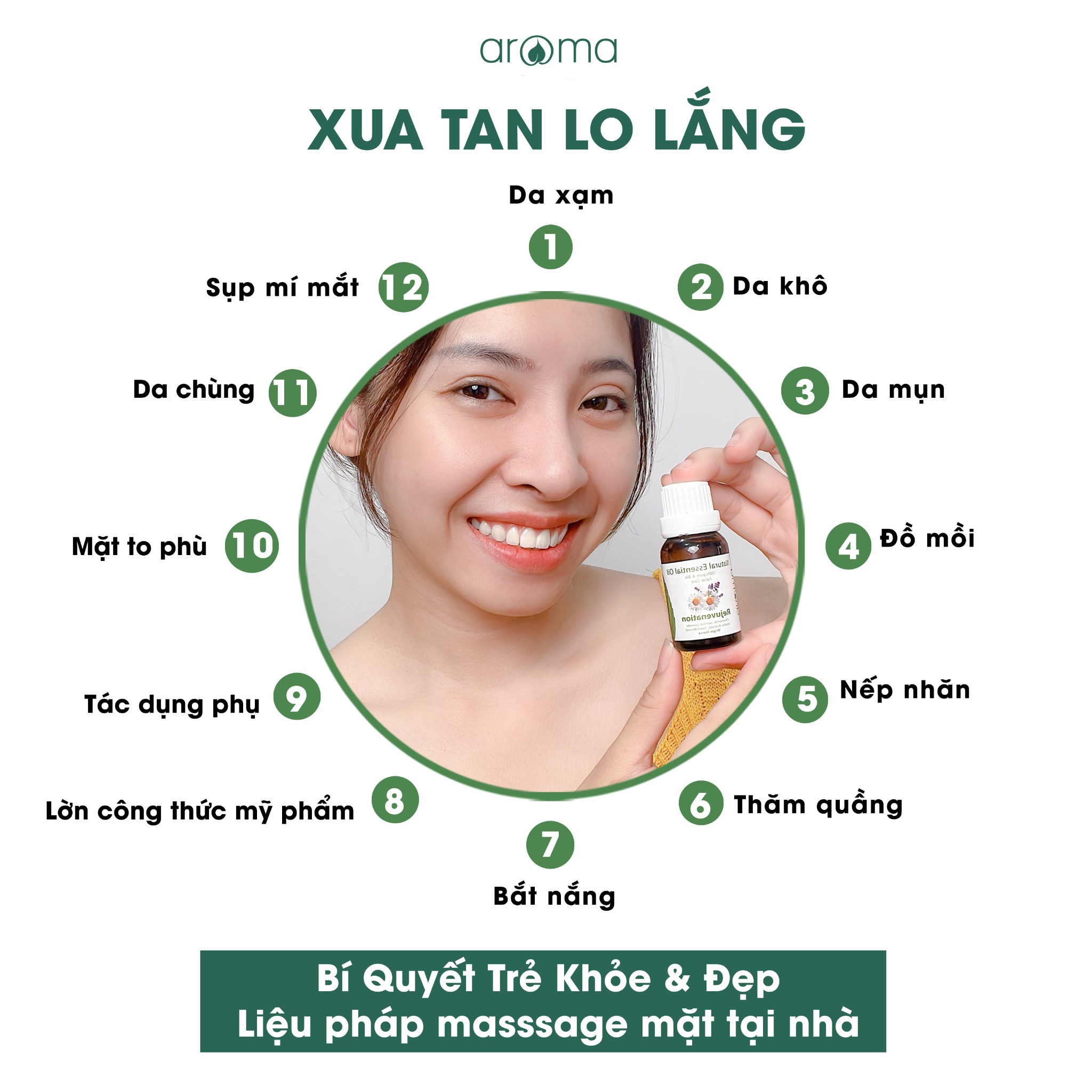 Tinh dầu massage mặt hoa Lài - Jasmine Facial Oil - Dầu dưỡng da mặt - Dầu chống nhăn - Dầu sáng da