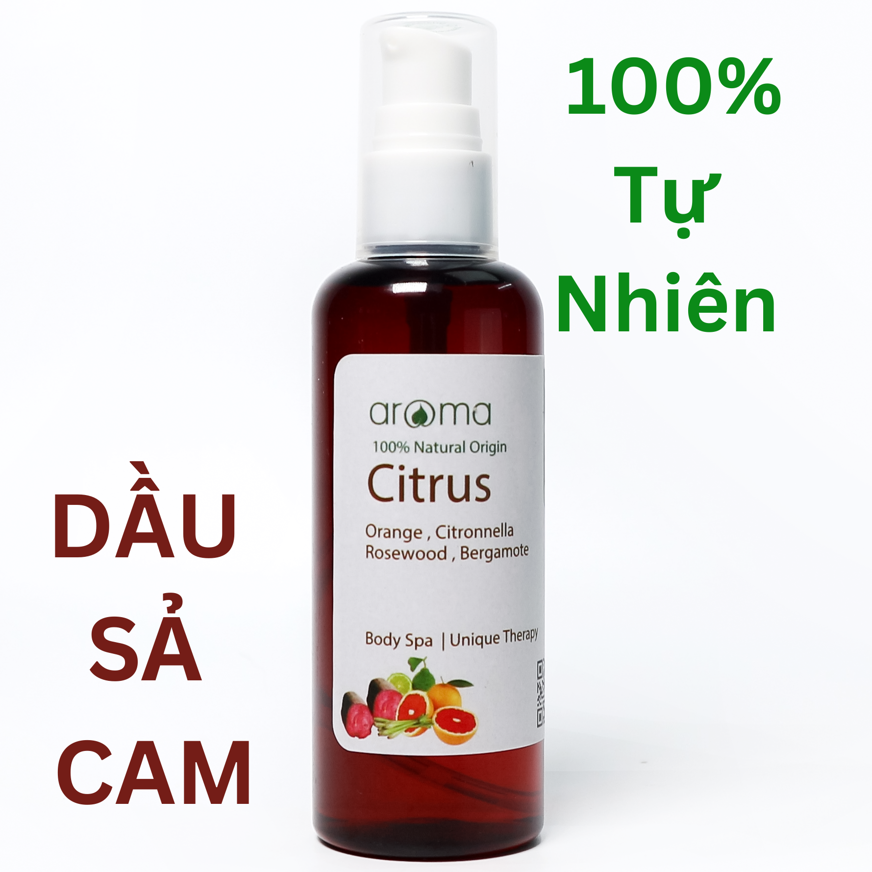 Dầu Massage Sả Cam Aroma 100% Thiên Nhiên – Tinh Hoa Thư Giãn & Chữa Lành