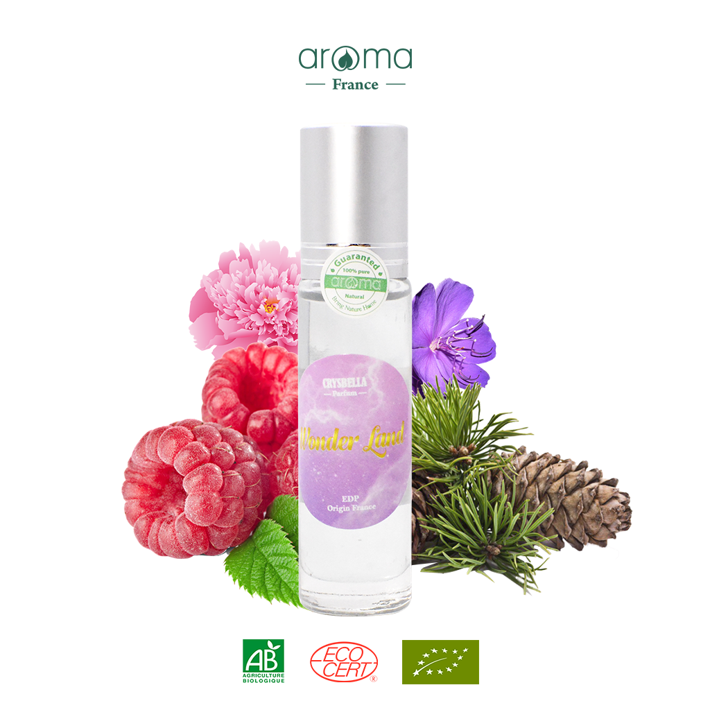 Nước hoa thiên nhiên Mâm xôi , Hoa tím, hoa mẫu đơn - Unisex Wonder land perfume