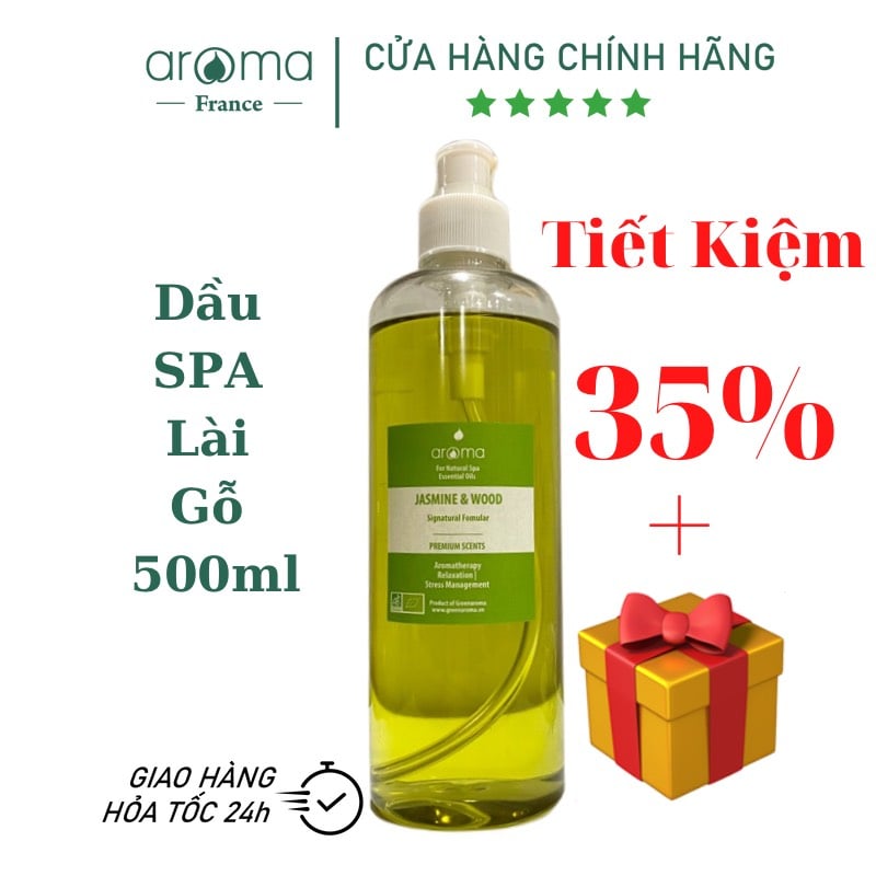 Dầu massage body toàn thân thư giãn, thăng hoa, thu hút - Dầu Massage Spa cao cấp Hoa Lài Hoàng đàn tuyết tùng  - 500ml