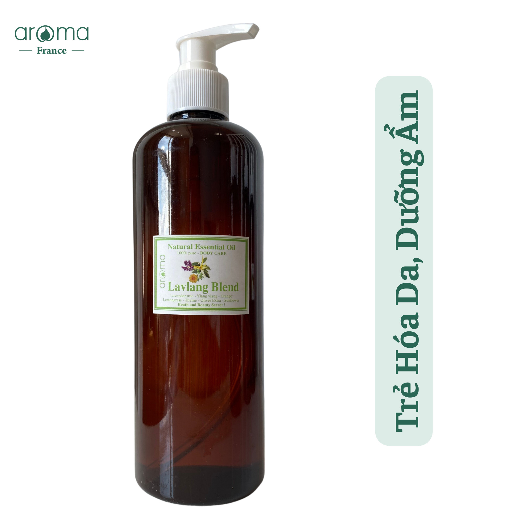 Dầu massage spa cao cấp Oải Hương Cam - 500ml - Lavlang Body Oil