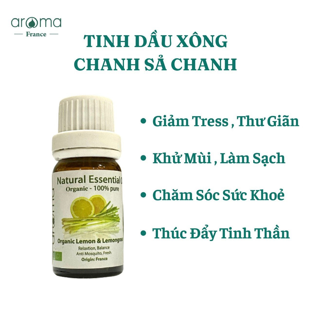 Tinh Dầu Chanh và Sả Chanh Aroma Lemon & Lemongrass - Tinh Khiết Từ Thiên Nhiên