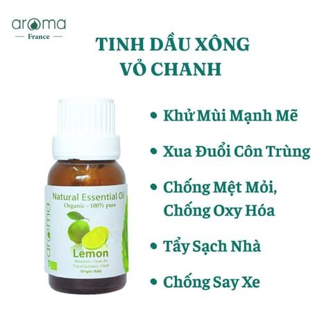 Tinh Dầu Chanh Aroma Lemon – Tinh Khiết Thiên Nhiên, Khử Mùi, Chống Mệt Mỏi và Làm Sạch Không Gian