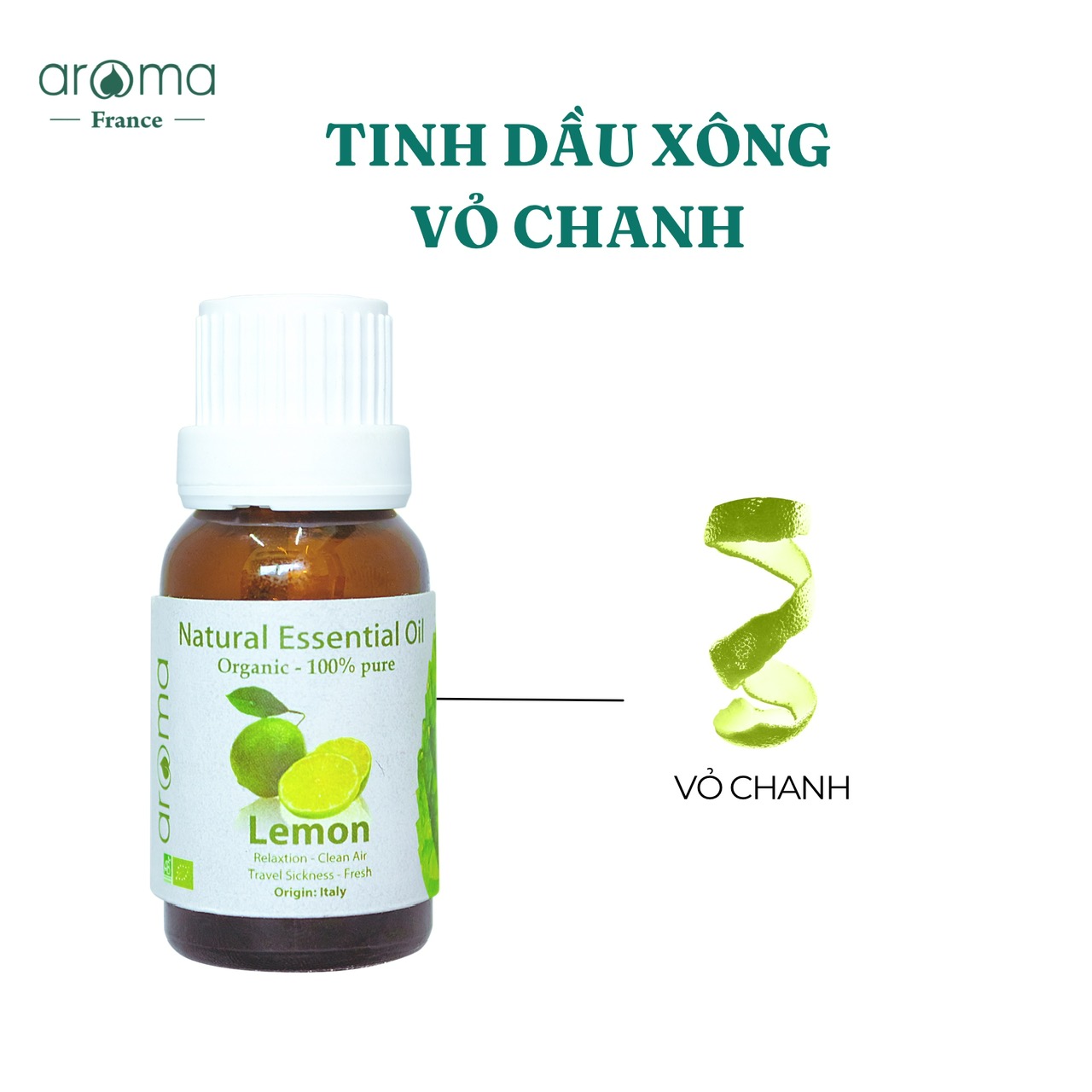 Tinh Dầu Chanh Aroma Lemon – Tinh Khiết Thiên Nhiên, Khử Mùi, Chống Mệt Mỏi và Làm Sạch Không Gian