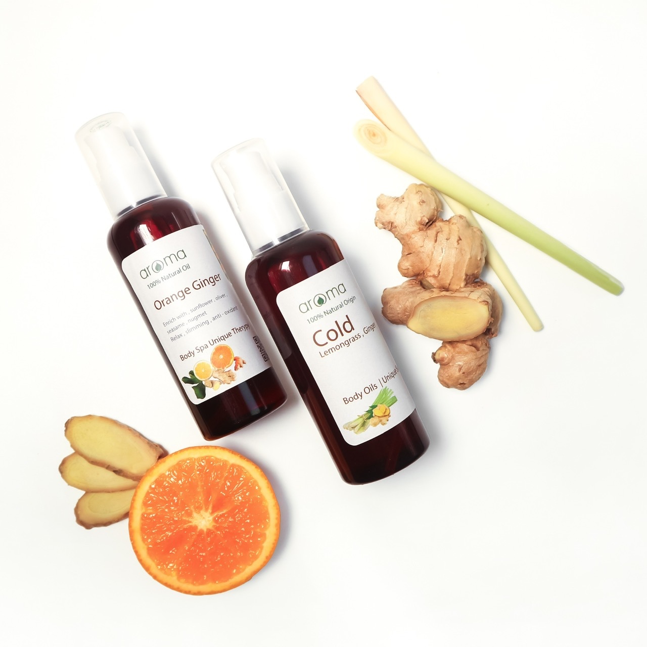Dầu Massage Aroma - Dầu Sả và Gừng Thiên Nhiên | Trị Liệu Spa, Thư Giãn & Giảm Mệt Mỏi