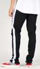 Black White Track Zipper Jean