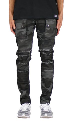 Black Camo Cargo Pant