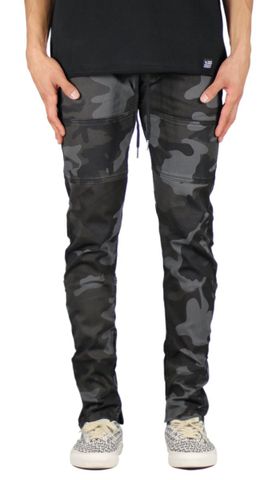 Black Camo Zipper Pant