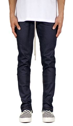 Raw Indigo Stack Zipper Jean