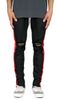 Black Red Track Zipper Jean