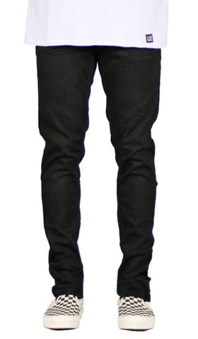 Jet Black Stack Zipper Jean