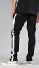 Black White Track Zipper Jean