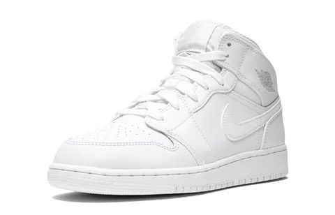 Air Jordan 1 Retro Mid 'Triple White' 554725-104 Chính Hãng - Qua Sử Dụng - Độ Mới Cao