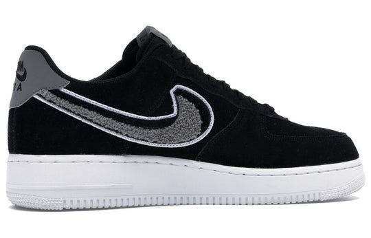 nike air force 1 low 3d chenille swoosh black cool grey