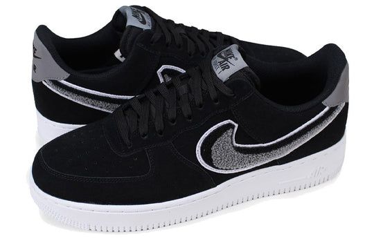 nike air force 1 chenille swoosh black