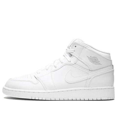 Air Jordan 1 Retro Mid 'Triple White' 554725-104 Chính Hãng - Qua Sử Dụng - Độ Mới Cao