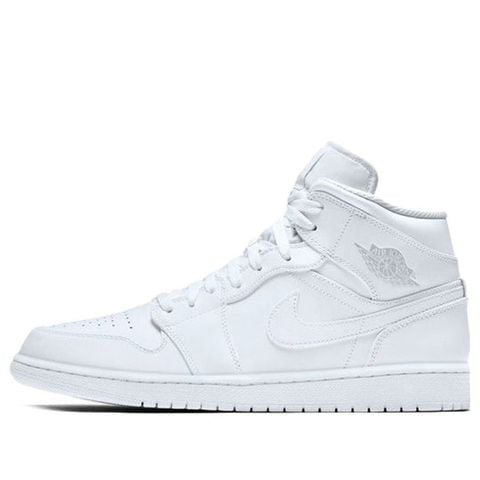 Jordan 1 Mid White/Pure Platinum 554724-104 Chính Hãng - Qua Sử Dụng - Độ Mới Cao