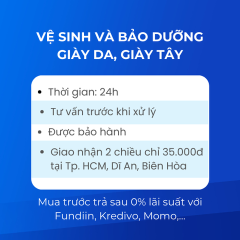 Vệ sinh cơ bản giày da, giày tây không đánh xi (thời gian 24h)