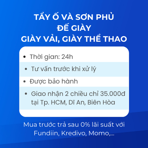 Tẩy ố, sơn phủ đế giày vải, giày thể thao