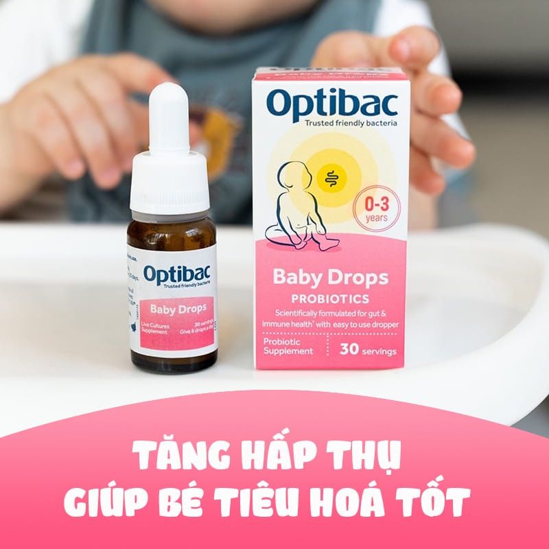 Men vi sinh Optibac Hồng dạng giọt Drops trẻ sơ sinh 0- 3 tuổi (Hộp)