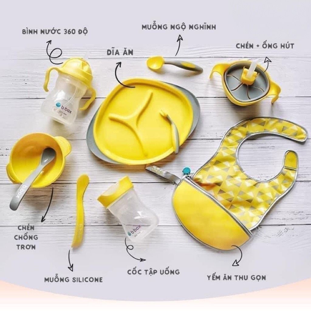 Set bình b.box tập uống + bộ ăn dặm b.box. ÚC (set)