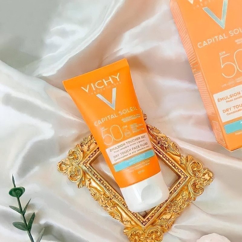 Kem chống nắng Kem chống nắng Vichy capital soleil dry touch face fluid, 50SPF, 50ml Pháp.(da dầu) (Tuýp)