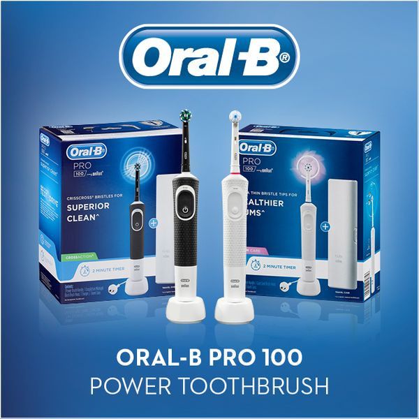 Bàn chải điện Oral-B Pro 100 Cross Action Electric Toothbrush, ÚC (Hộp)