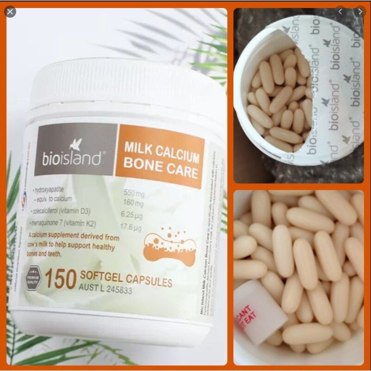 Bio Island bone care milk calcium 150V, Úc. (Hộp)