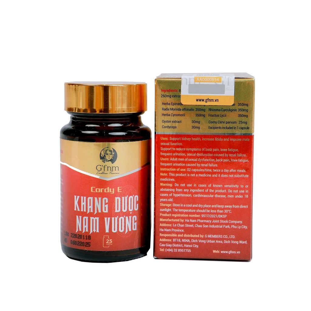 KHANG DƯỢC NAM VƯƠNG (Tăng cường sinh lý nam hộp 25 viên)