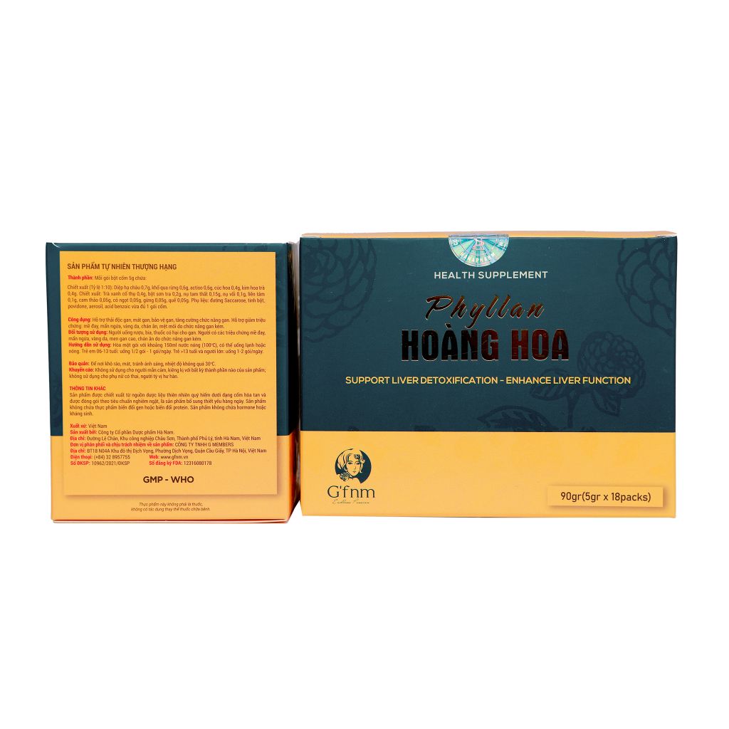 PHYLLAN HOÀNG HOA (Hỗ trợ thải độc- tăng cường chức năng gan hộp 18 gói)