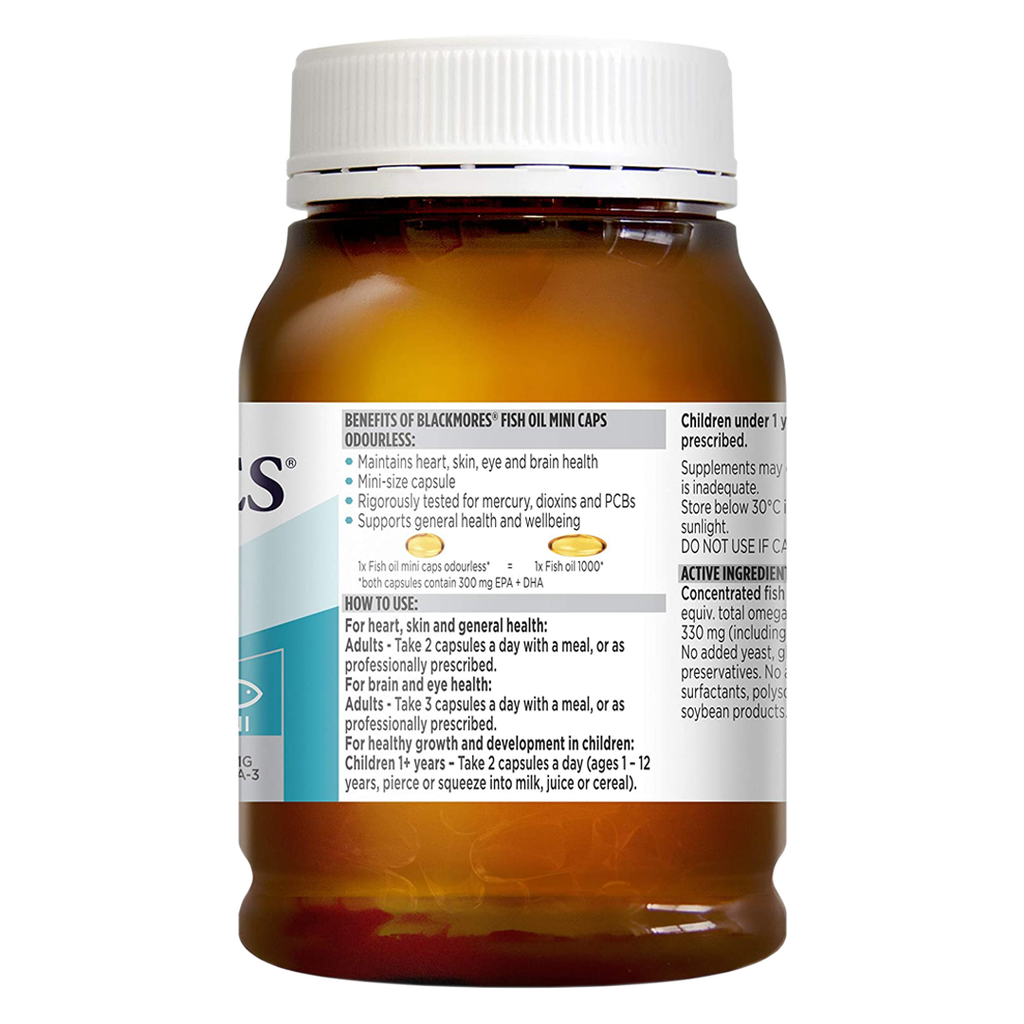 BLACKMORES FISH OIL MINI CAPS ODOURLESS 400 CAPSULES