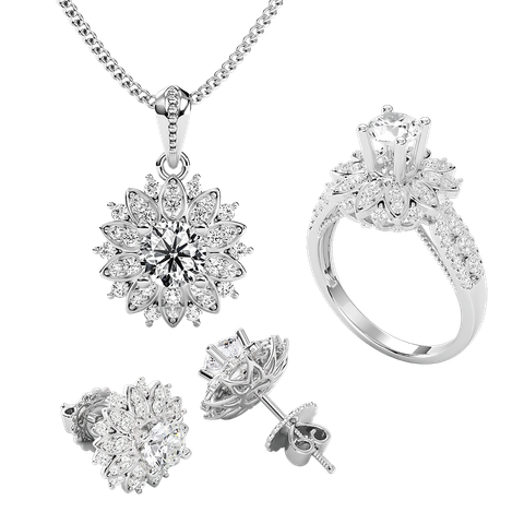 Bộ Trang Sức Kim Cương Shining Lotus