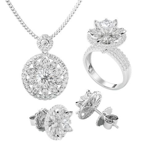 Bộ Trang Sức Kim Cương Lotus Essence