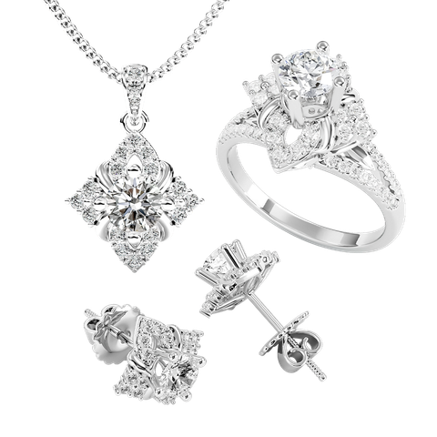 Bộ Trang Sức Kim Cương Chic Lotus